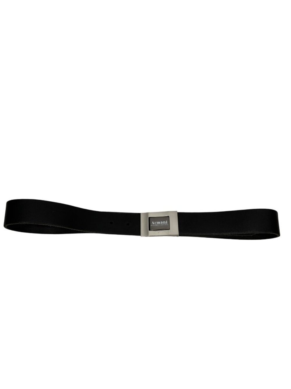 Emporio Armani Black cow split Leather Belt With Polished Buckle 1.5 Inches Wide - Picture 4 of 9